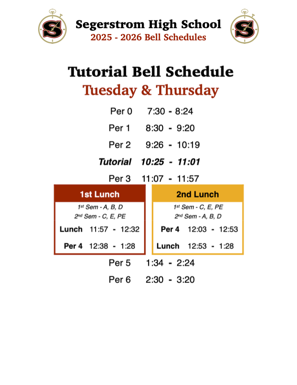 Tutorial Bell Schedule